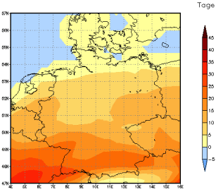 Gebietsmittel dieses Klimalaufs: +4 Tage