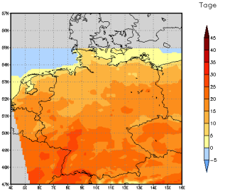 Gebietsmittel dieses Klimalaufs: +16 Tage