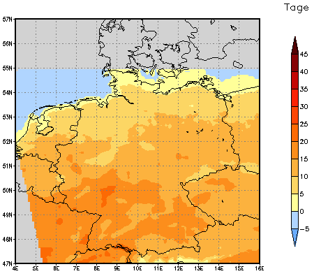 Gebietsmittel dieses Klimalaufs: +11 Tage