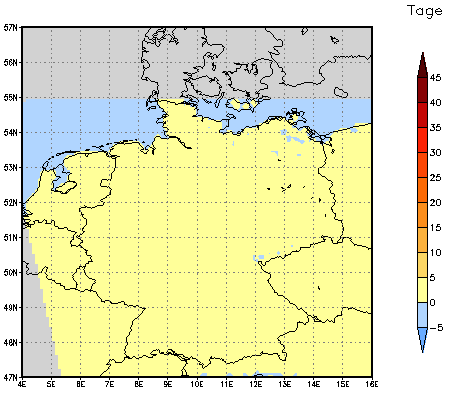 Gebietsmittel dieses Klimalaufs: 0 Tage