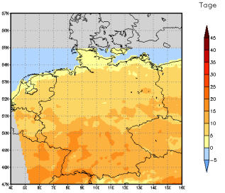 Gebietsmittel dieses Klimalaufs: +12 Tage