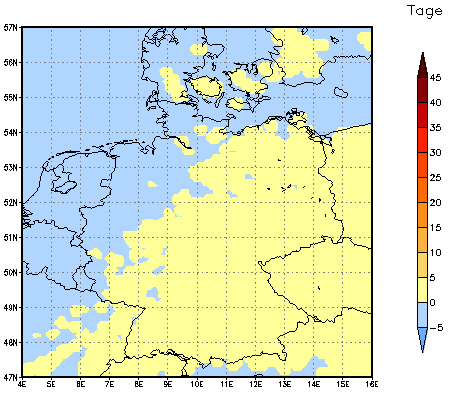 Gebietsmittel dieses Klimalaufs: 0 Tage