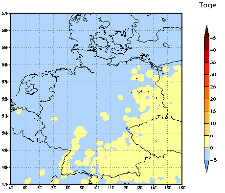 Gebietsmittel dieses Klimalaufs: 0 Tage