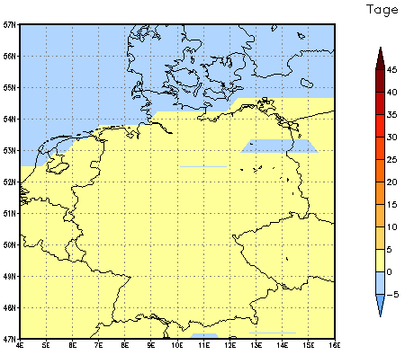 Gebietsmittel dieses Klimalaufs: 0 Tage