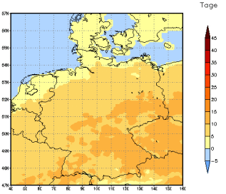 Gebietsmittel dieses Klimalaufs: +9 Tage