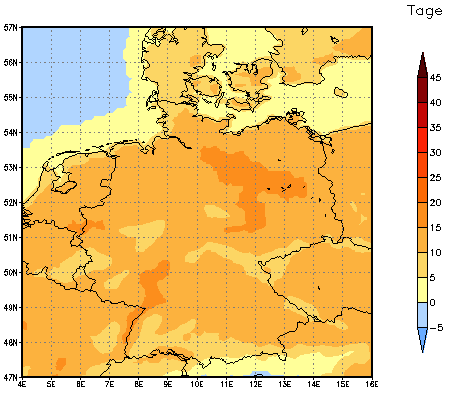 Gebietsmittel dieses Klimalaufs: +14 Tage