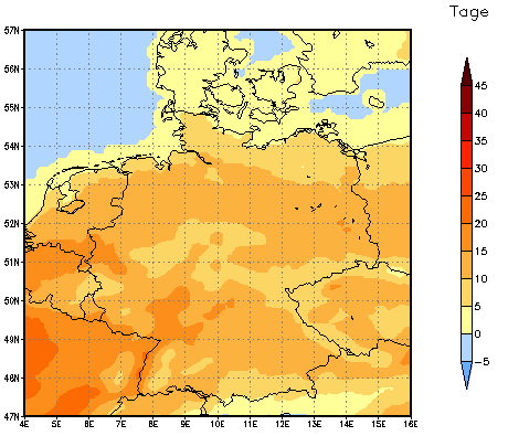 Gebietsmittel dieses Klimalaufs: +12 Tage