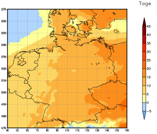 Gebietsmittel dieses Klimalaufs: +14 Tage