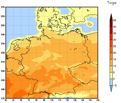 Gebietsmittel dieses Klimalaufs: +12 Tage