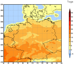 Gebietsmittel dieses Klimalaufs: +12 Tage