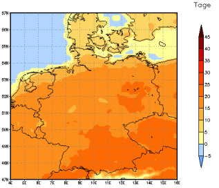 Gebietsmittel dieses Klimalaufs: +19 Tage