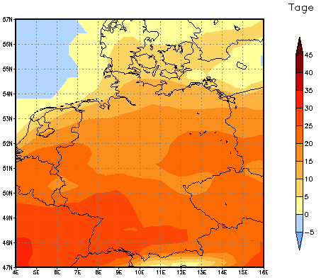 Gebietsmittel dieses Klimalaufs: +19 Tage