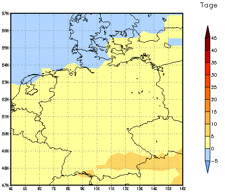 Gebietsmittel dieses Klimalaufs: +2 Tage