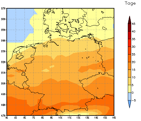 Gebietsmittel dieses Klimalaufs: +12 Tage