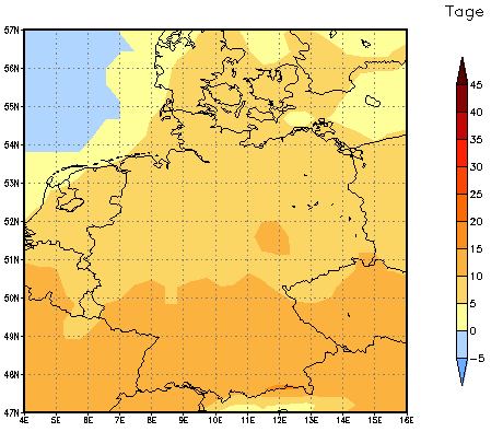 Gebietsmittel dieses Klimalaufs: +9 Tage