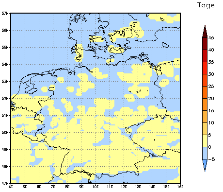 Gebietsmittel dieses Klimalaufs: 0 Tage