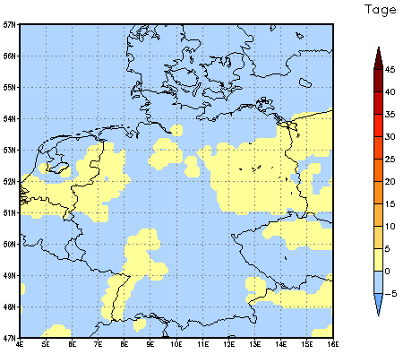 Gebietsmittel dieses Klimalaufs: 0 Tage