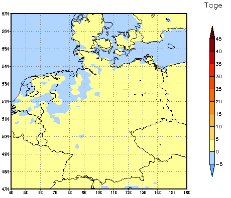 Gebietsmittel dieses Klimalaufs: 0 Tage