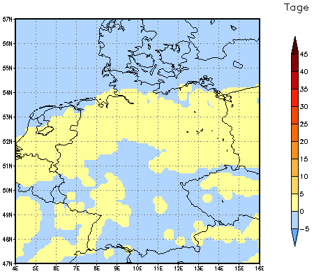 Gebietsmittel dieses Klimalaufs: 0 Tage