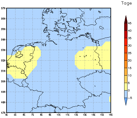 Gebietsmittel dieses Klimalaufs: 0 Tage