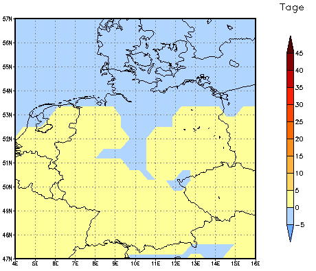 Gebietsmittel dieses Klimalaufs: 0 Tage