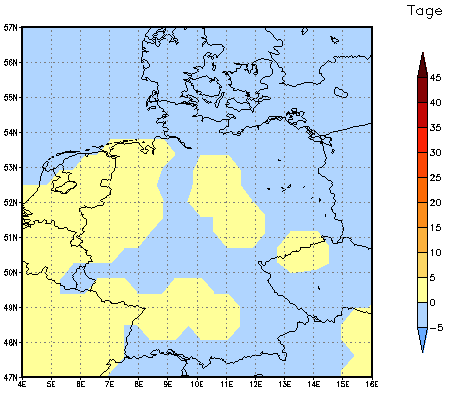 Gebietsmittel dieses Klimalaufs: 0 Tage