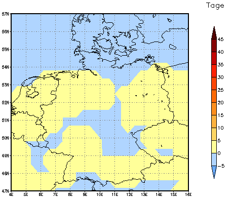 Gebietsmittel dieses Klimalaufs: 0 Tage