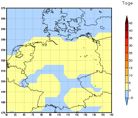 Gebietsmittel dieses Klimalaufs: 0 Tage