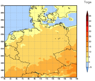 Gebietsmittel dieses Klimalaufs: +9 Tage