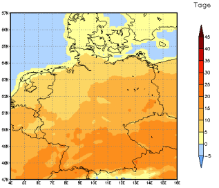 Gebietsmittel dieses Klimalaufs: +12 Tage