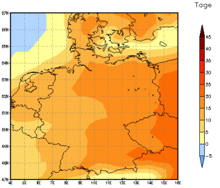 Gebietsmittel dieses Klimalaufs: +16 Tage