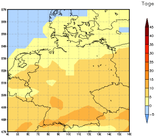 Gebietsmittel dieses Klimalaufs: +4 Tage