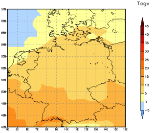 Gebietsmittel dieses Klimalaufs: +11 Tage