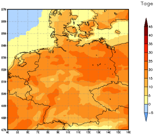 Gebietsmittel dieses Klimalaufs: +22 Tage