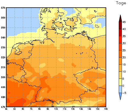 Gebietsmittel dieses Klimalaufs: +12 Tage