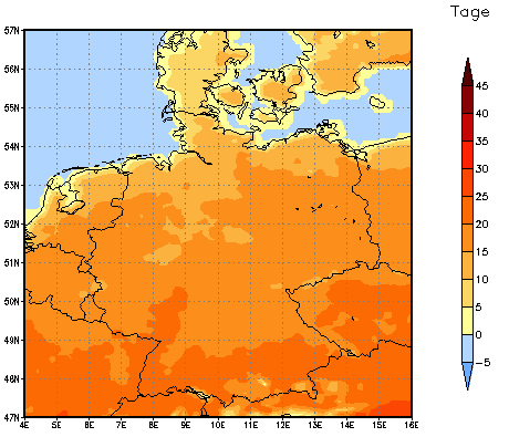 Gebietsmittel dieses Klimalaufs: +17 Tage