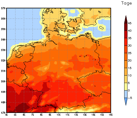 Gebietsmittel dieses Klimalaufs: +24 Tage