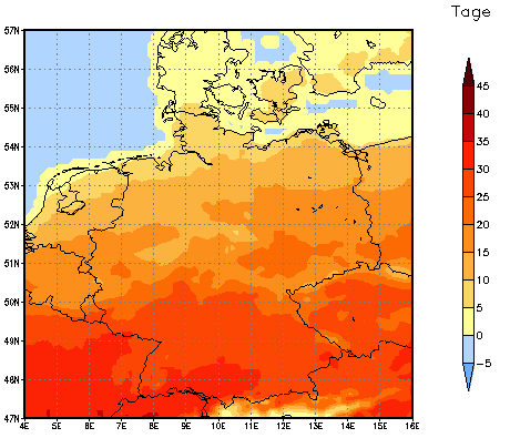 Gebietsmittel dieses Klimalaufs: +17 Tage