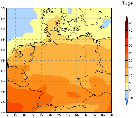 Gebietsmittel dieses Klimalaufs: +12 Tage