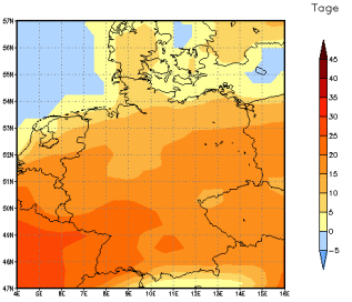 Gebietsmittel dieses Klimalaufs: +16 Tage