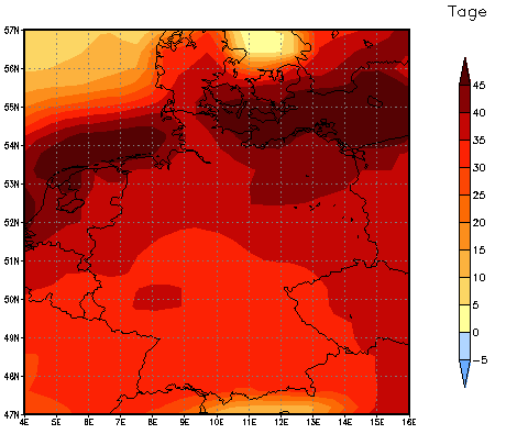 Gebietsmittel dieses Klimalaufs: +39 Tage