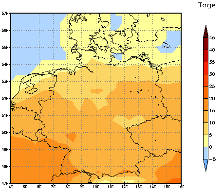 Gebietsmittel dieses Klimalaufs: +11 Tage