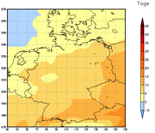 Gebietsmittel dieses Klimalaufs: +9 Tage