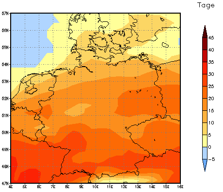 Gebietsmittel dieses Klimalaufs: +19 Tage