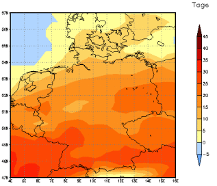 Gebietsmittel dieses Klimalaufs: +19 Tage