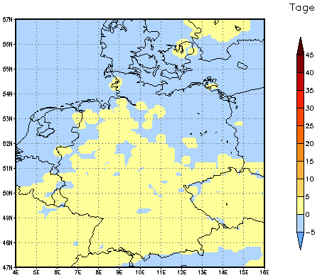 Gebietsmittel dieses Klimalaufs: 0 Tage