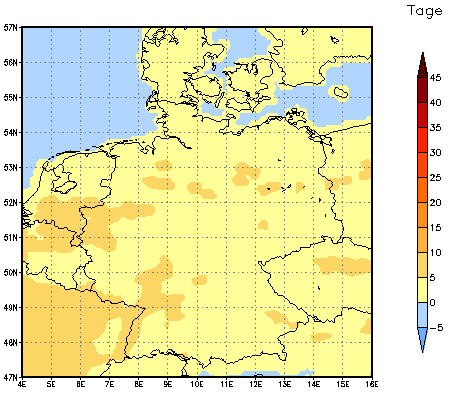 Gebietsmittel dieses Klimalaufs: +3 Tage