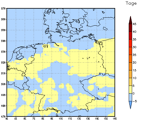 Gebietsmittel dieses Klimalaufs: 0 Tage