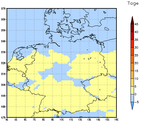 Gebietsmittel dieses Klimalaufs: 0 Tage