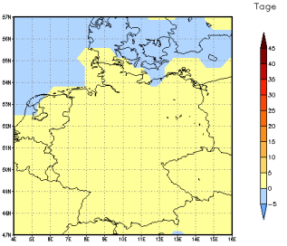 Gebietsmittel dieses Klimalaufs: 0 Tage